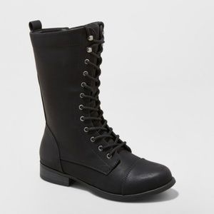 Faux Leather Lace Up Fashion Bootie